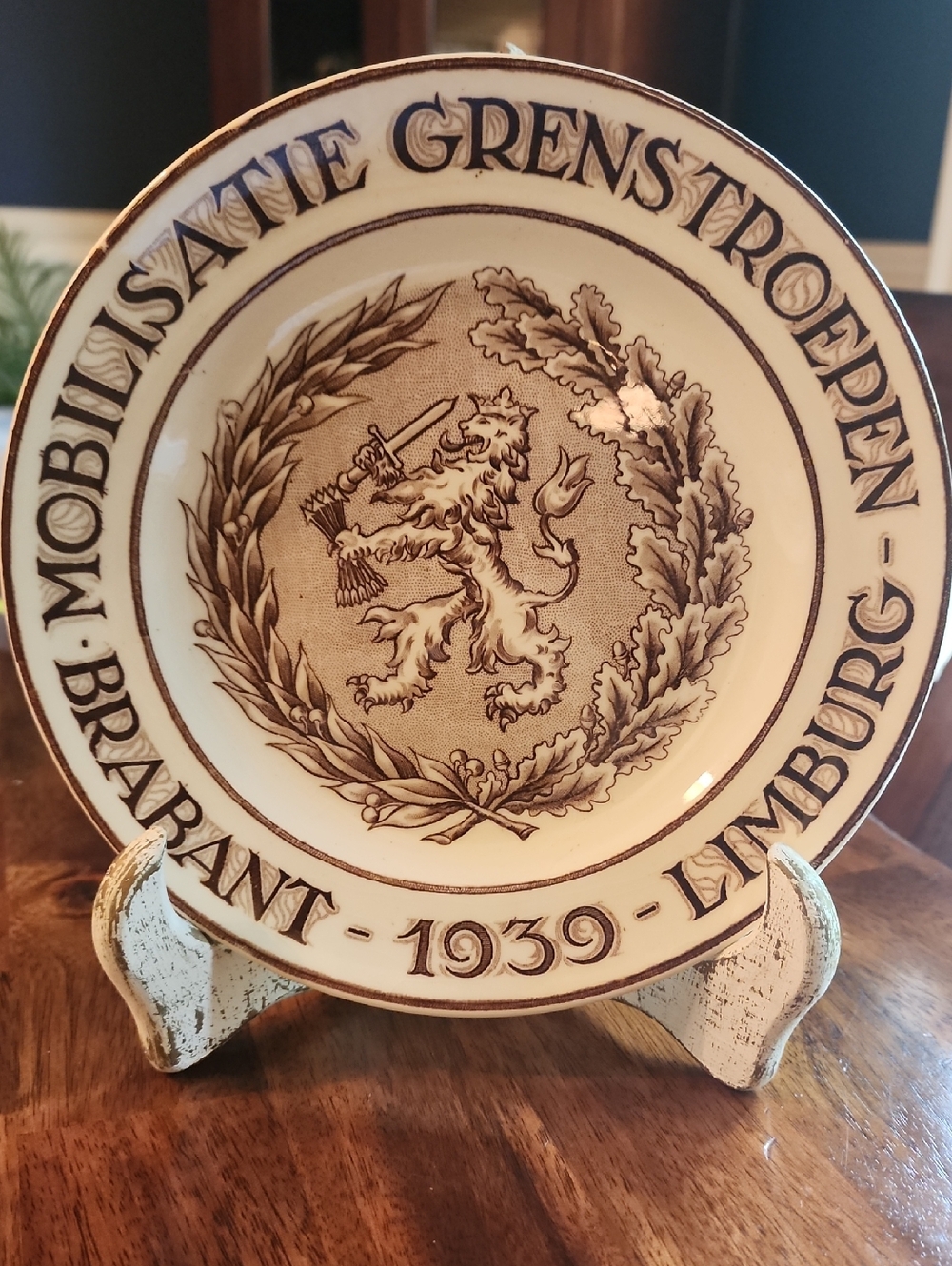 N.V. De Sphinx Mobilisatie Grenstroepen Commemorative Plate 1939Military Antique